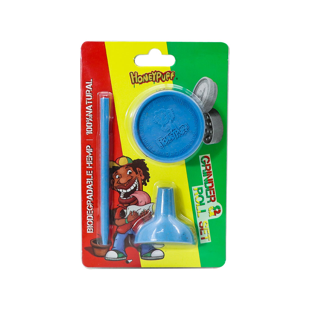 Plastic Spice Grinder Display Packing Smoking Accessories Biodegradable Tobacco Crusher Set with Cone Funnel Tube for Roller Paper-image-1097632560