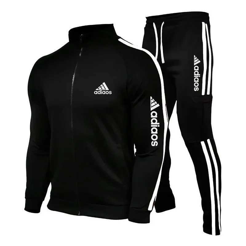 Survêtements Triple face à capuche marque de luxe imprimé et pantalon ensemble hommes vêtements de fitness sport fermeture éclair hommes 2024 H24
