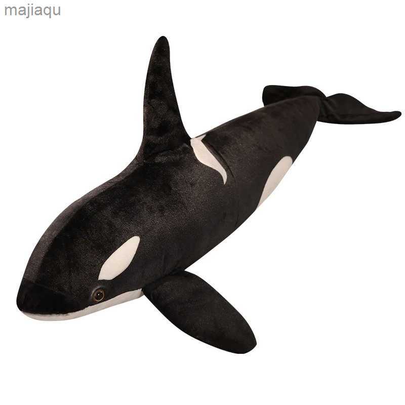 Plush Dolls New Lifelike Orcinus Orca Black Killer Whale Plush Toys Big Fish Cloth Doll Shark Stuffed Sea Animals Children Birthday GiftL2404-image-969234585