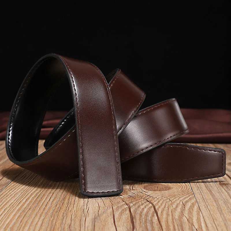 3.3cm 2.8cm 3.0cm No Buckle 3.5cm 3.8cm Wide Belt Double-sided Cow Reversible Leather Without Automatic Buckle Brand Designer M261016