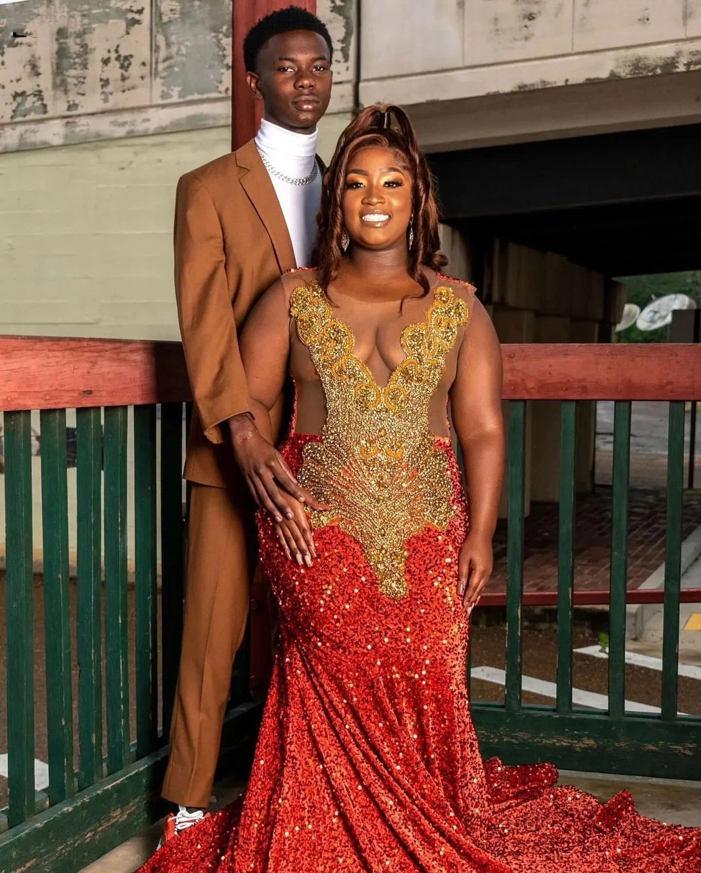 Paillettes orange paillettes sirène balaid 2024 perle gillter african noires filles de fête robe de soirée aso ebi