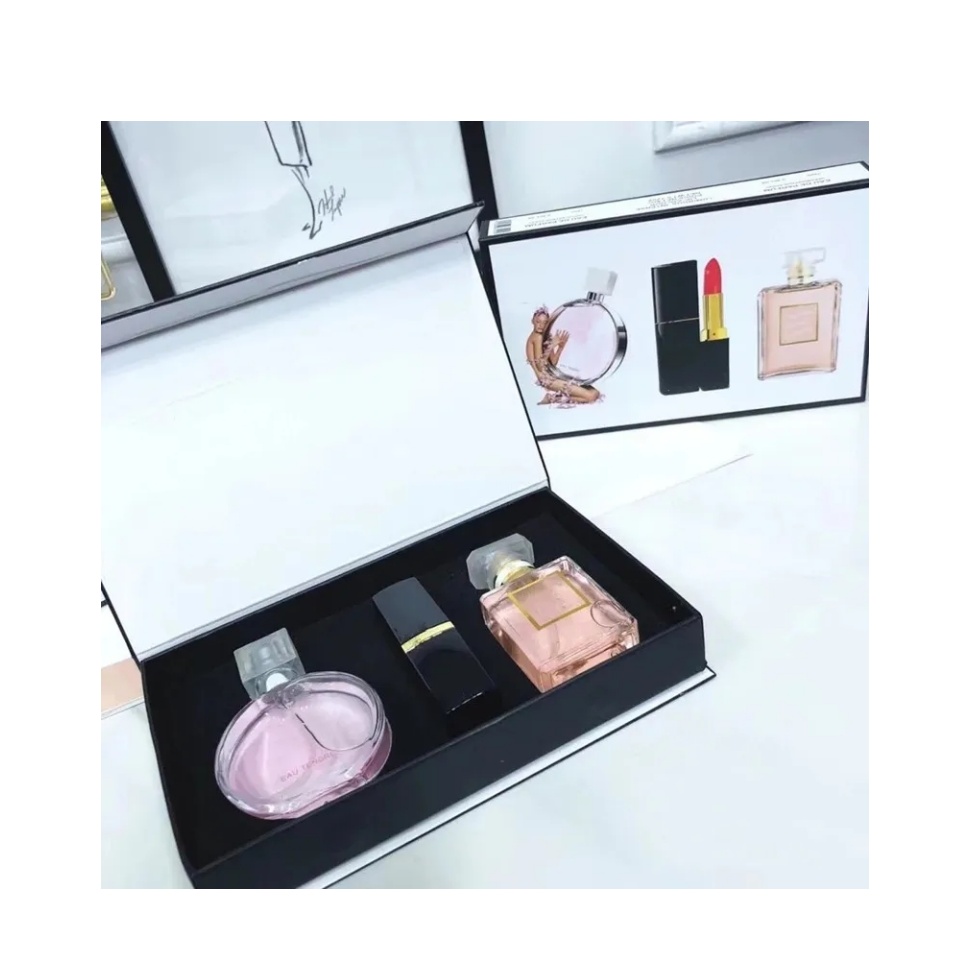 2023 high brand makeup set 15ml perfume lipstick eyeliner mascara liquid foundation 6 in 1 with box Lips cosmetics kit for women gift fast delive-image-968915394