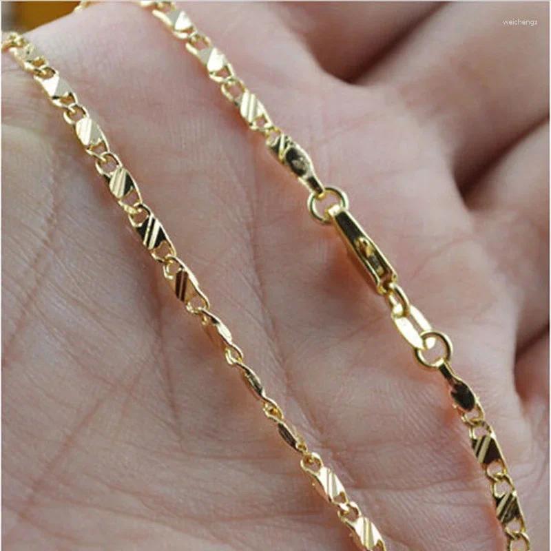 Chains Exquisite Fashion 18K Gold Filled Necklace For Women Men Size 16-30 Inch Jewelry Chain Wholesale