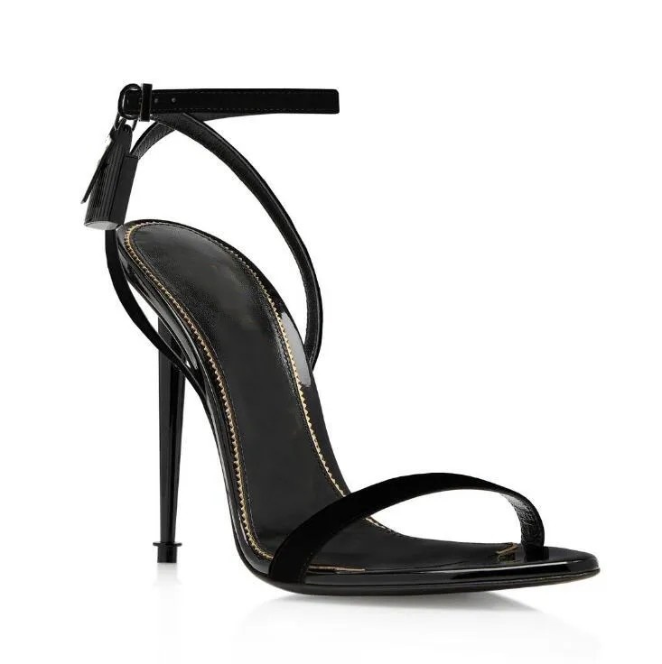 26S Elegante Marke Frauen Schuhe High Heels Vorhängeschloss Spitze Nackte Sandalen Schuhe Schloss und Schlüssel Frau Metall Stiletto Heel Party Klei