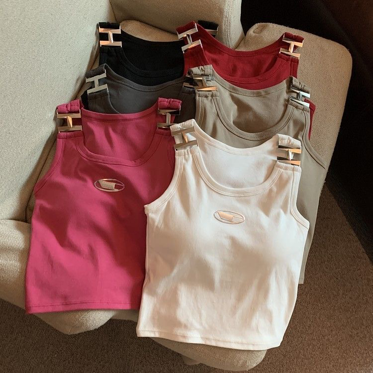 Tanks Women Camis With chest pads Wearing top for woman tanks slimming Underlay with a bra Tees-image-969371075