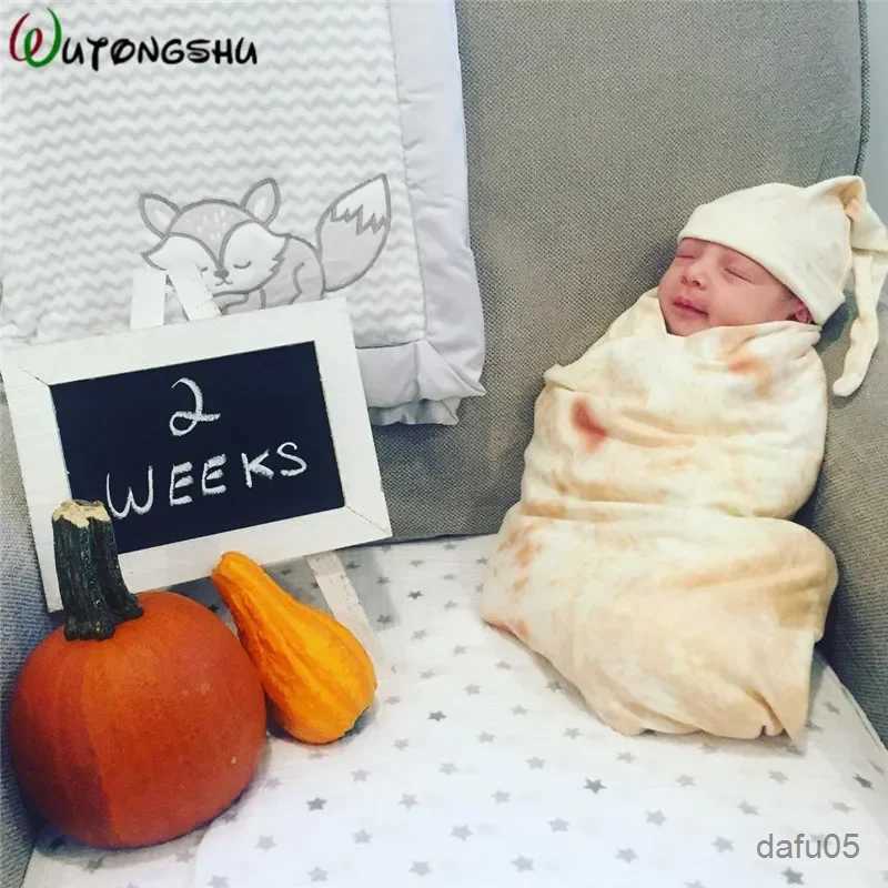 Blankets Swaddling Burrito Baby Blanket Swaddle Flour Tortilla Swaddle Blanket Sleeping Swaddle Wrap With Hat-image-969354126
