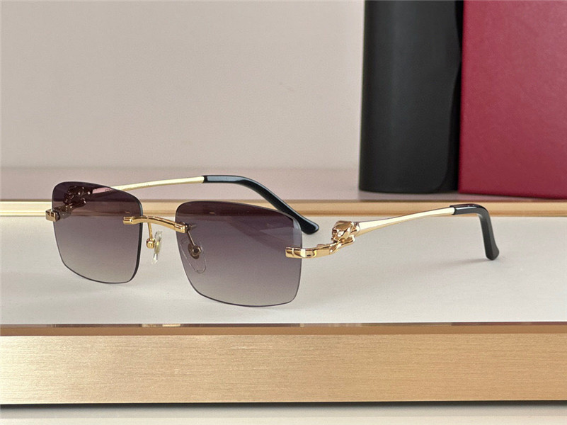 Sunglasses new retro Piccadilly square crystal lens eyewear 0281 frameless animal legs fashion avant-garde design uv400 light-colored decorative gla