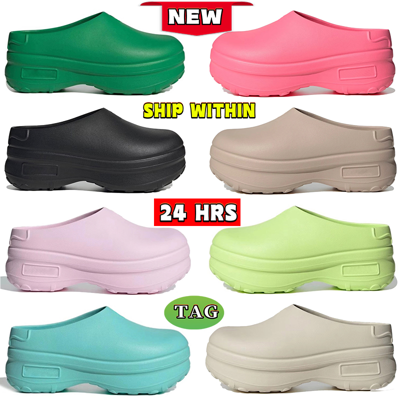 Pantoufles de créateurs Adifom Stan Smith Mule Chef Chaussures Silver Green Wonder Taupe Core Black Lucid Pink Aqua Lemon Sandales d'été Mode Fem