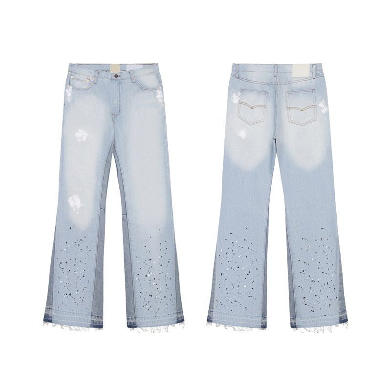Galery Unisex Depths Pants Men Women Hip Hop Flare Joggers Designer Distressed Splicing Style Raw Hem Ripped Sweatpants Splatter Paint Graffiti Bagg
