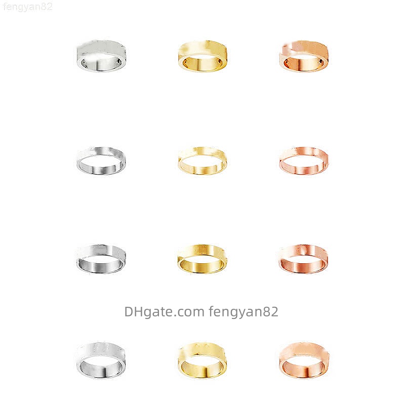 Love Rings Womens Designer Ring Couple Jewelry With diamonds Casual Fashion Street Classic Gold Silver Rose Optional Size 4 /5 / 6mm red box men-image-698558847