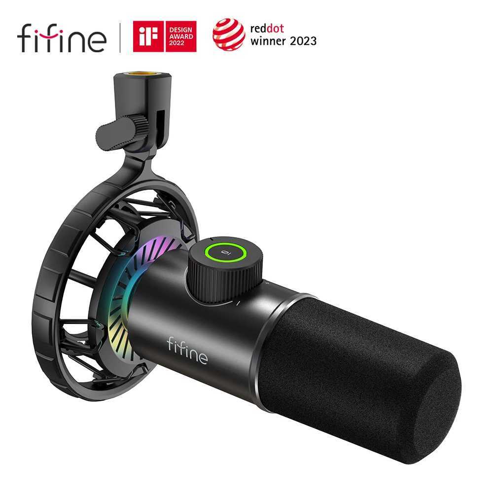 Microphones FIFINE Dynamic Microphone for windows laptopUSB Mic for Gaming with Tap-to-Mute Button/RGB Light/Headphone Jack -K658 S2411261-image-1034945265
