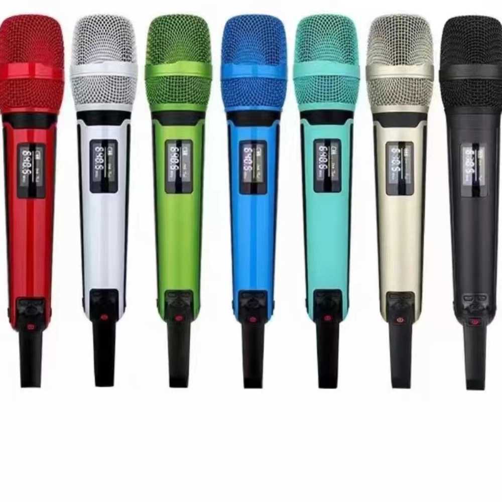 Microphones Single Receiver Double Handheld Microphone Multiple Colour High Quality SKM9000 UHF Professional Wireless Microphone Metal Mic S24112-image-1034950604