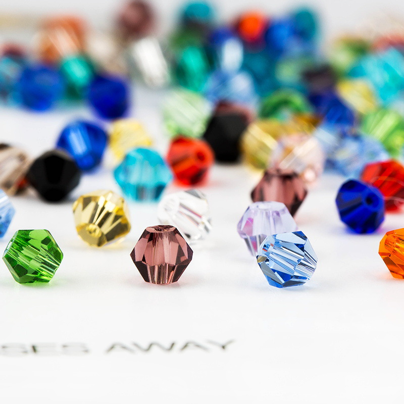 Diamond Shaped Glass Beads 4mm for Jewelry Making Colorful 720pcs per Lot-image-1030282589