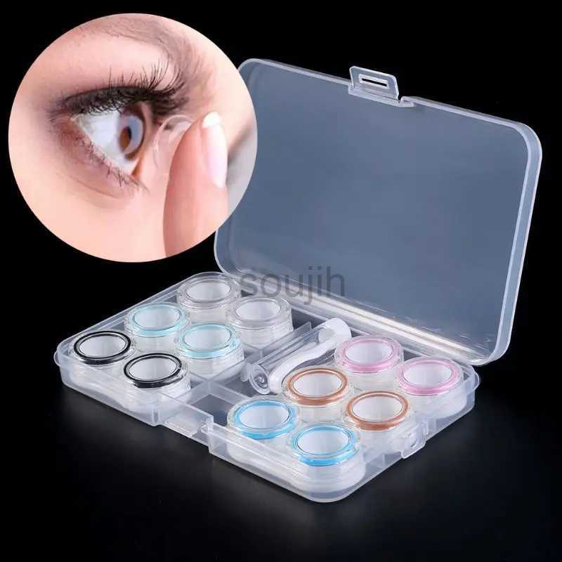 Contact Lens Accessories New 1 Set Unisex Contact Lens Case Box 6 Boxes Simple Transparent Leakproof Portable Storage Eye Care Kit Organizer Cont-image-969890022