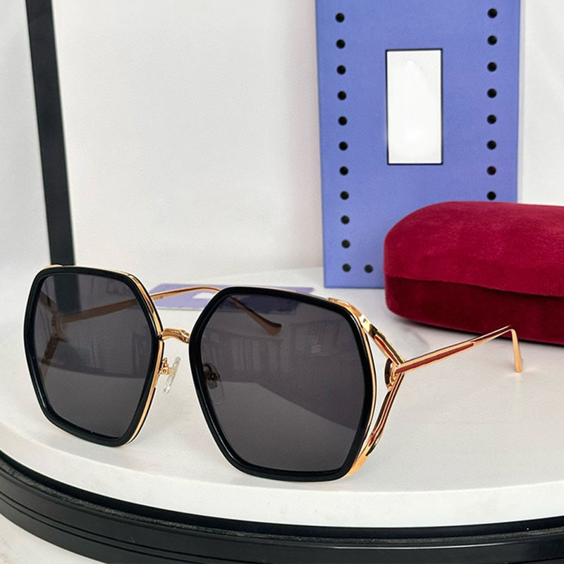 Fashion Brand Designer Ladies Hexagon Sunglasses High Quality 1621 Gradient Side Hollow Out Mens And Womens Outdoor Protective Personalized Glasses