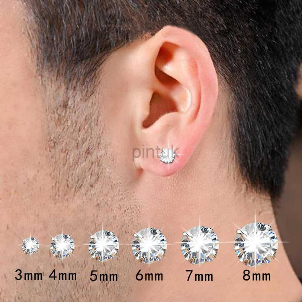 Stud 1 Pair Classic Stainless Steel Stud Earrings For Women CZ Zircon Ear Piercing Surgical Steel Ear Jewelry for Men Boys Women Girl d240426-image-970016998