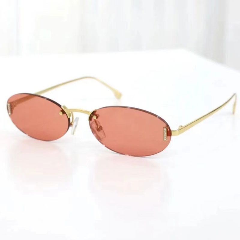Luxury Sunglasses for women Top metallic material Diamond logo Designer Sunglasses Stylish Rimless 3.0 lenses 4075 outdoor protective style glasses