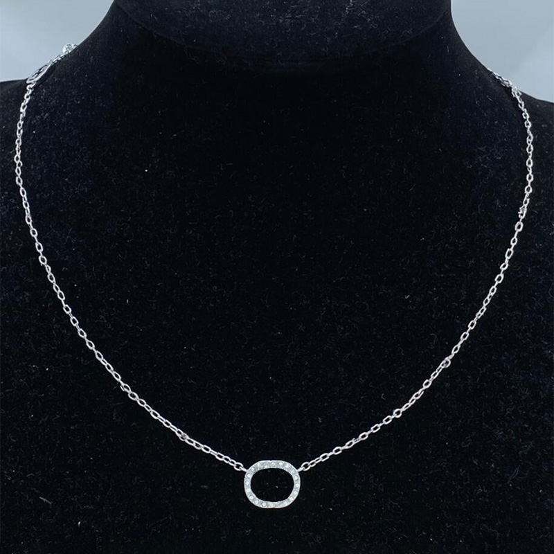 High Quality Pendant Necklace Designer Jewelry Fashion Necklaces Silver Gift for Womens Wedding Bling Pendants Link Chain Necklace 10A-image-969760860