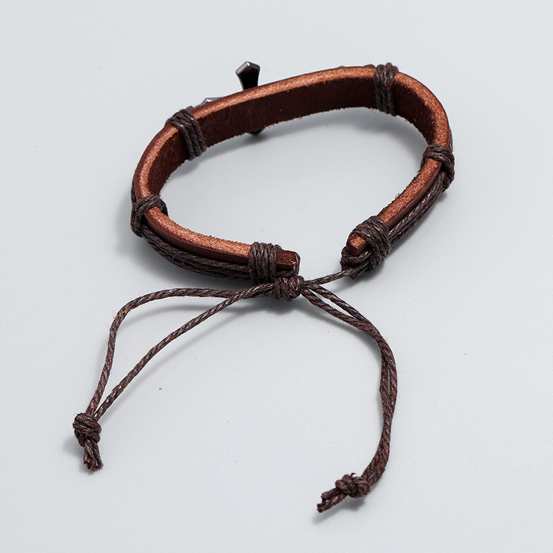 Hand-woven Bracelet European Style Popular Accessories Personality Cowhide Bracelet Simple Adjustable Vintage Leather Bracelets