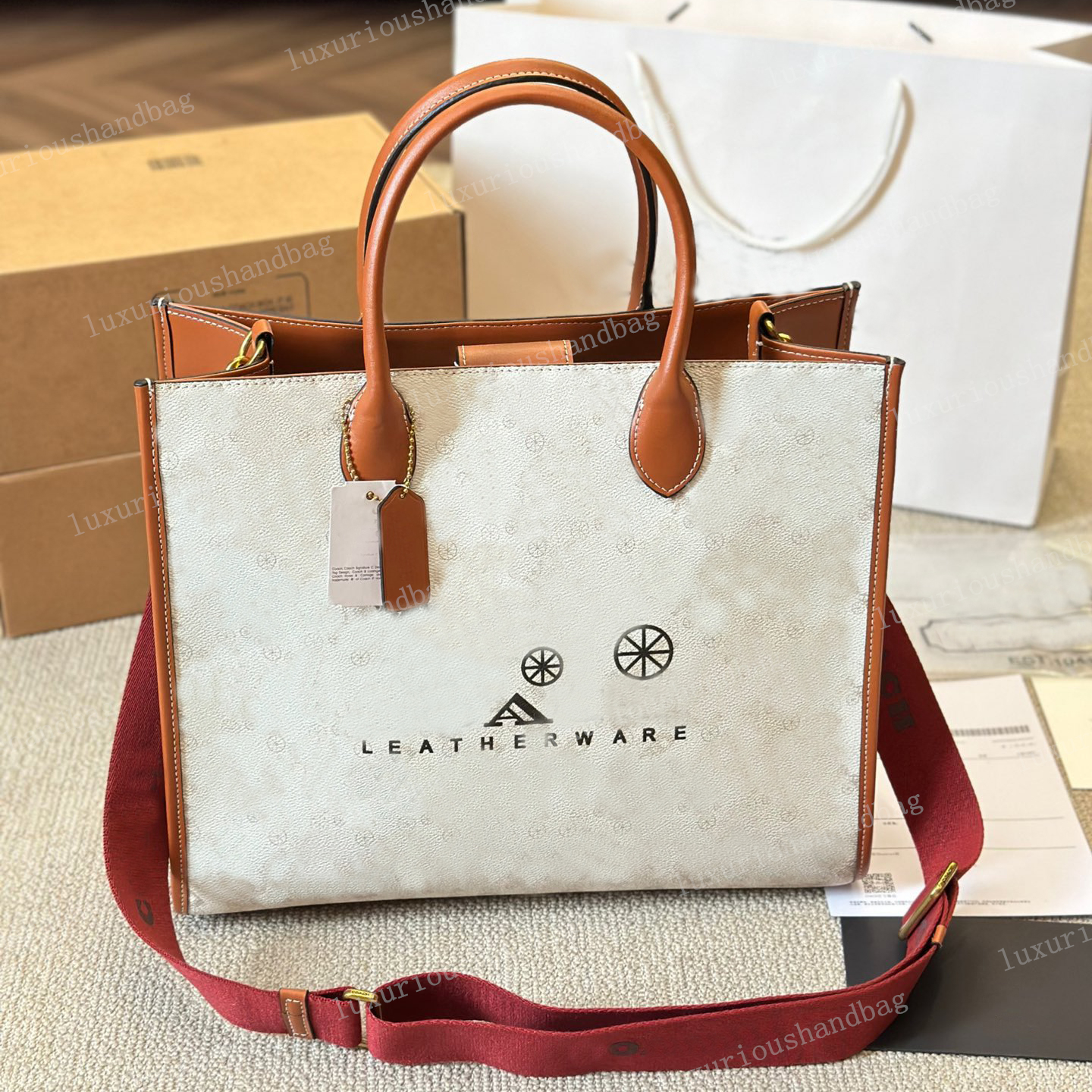 24 NEW Multicolor Designer COA ACE 35 Tote Bag Leather Fashion Shoulder Bags Top Quality Women Handbag Casual Totes Bag Purse Shopping Wallet Cro-image-969637617