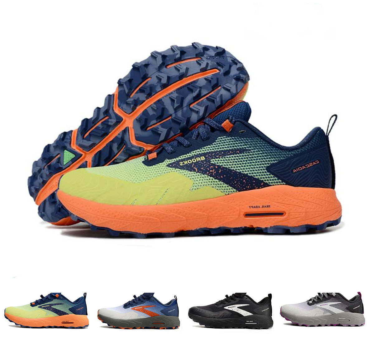 Brooks Cascadia 17 Trail Shoes Running Chores Protective Boing Shoe la plus confortable Chaussure pour les baskets de course légères du coureur Y