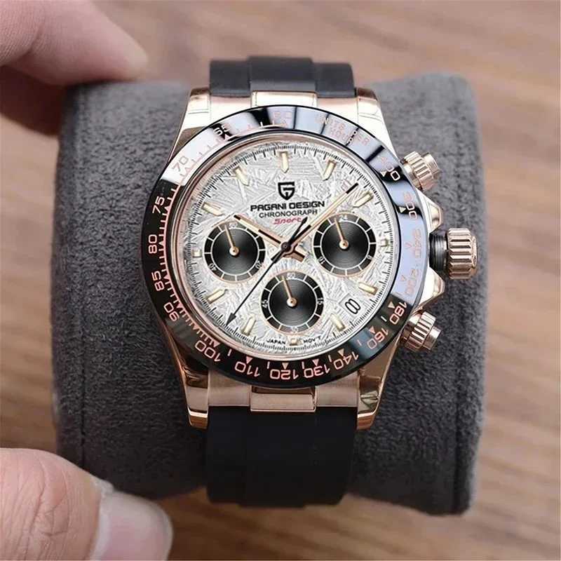 Wristwatches 40mm New V2 PAGANI Design Mens Quartz and Sapphire Retro Chronograph Stainless Steel Waterproof Mens Relogio Masculino H241126