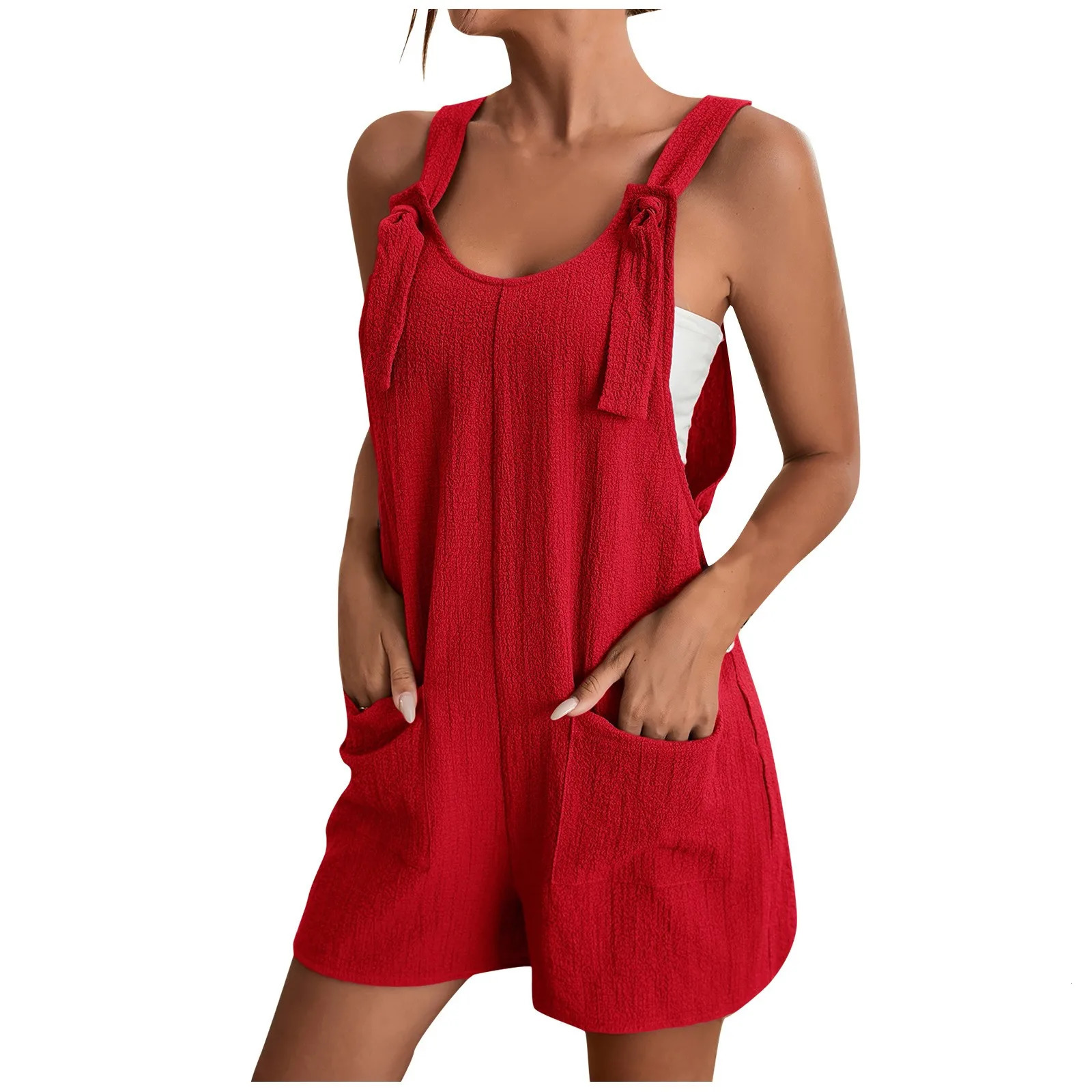 WomenS Summer Jumpsuits Short Pants Solid Color Fashion Casual OnePiece Roupas Femininas Ropa Mujer Korean 241121Z