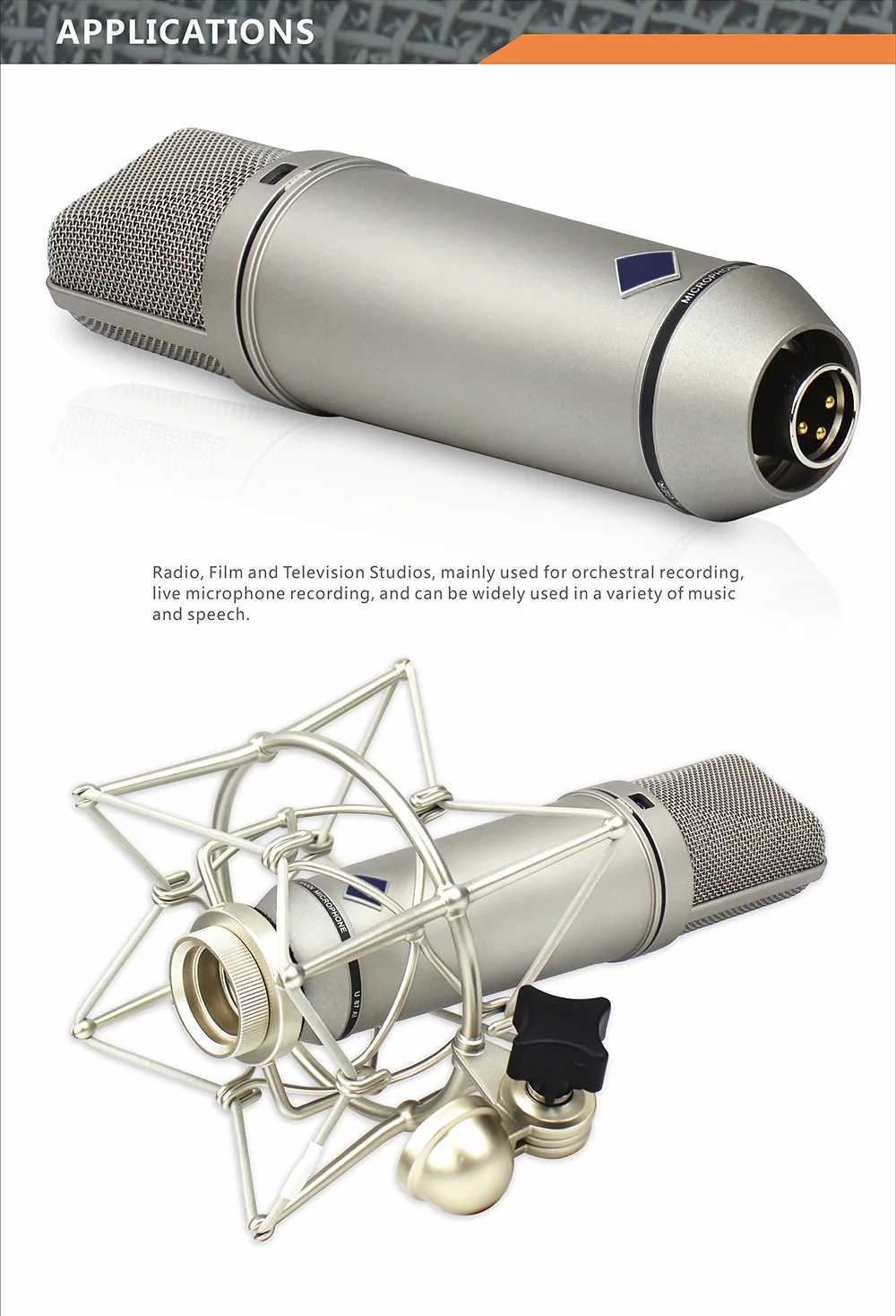 Microphones U87AI Top Studio MicCondenserHigh Quality Professional Recording Equipment Microphone with S2411261-image-1034948781