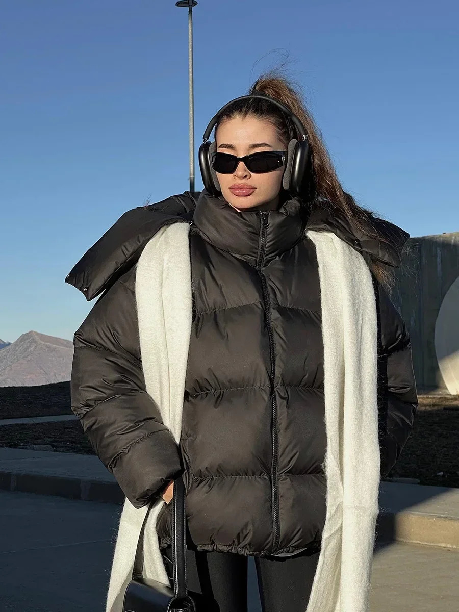 Wolfeel Winter Down Jacket Womens Thick Coat Fashion Parkas Jacket Retro Bread Jacket Office Womens Warm Cotton Puff Jacket 241125