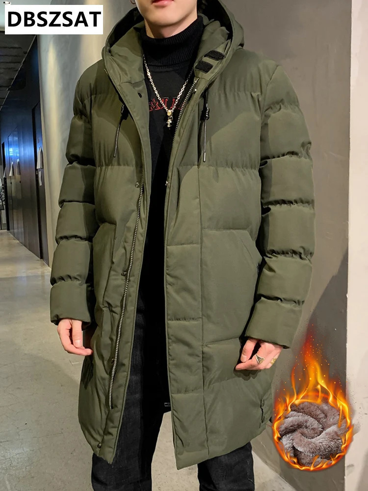 Winter Mens Long Parka Warm Jacket Fleece Liner Hooded Windbreaker Coat Thick Cotton Padded Thermal Parkas Plus SIze 8XL 241121Z