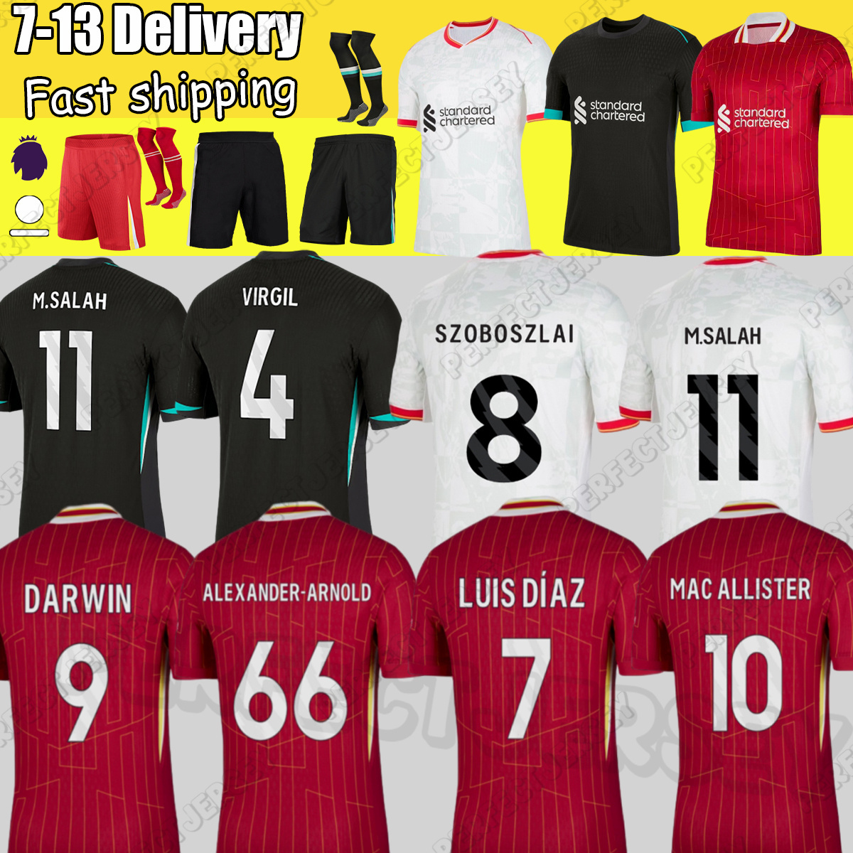 24 25 SZOBOSZLAI 10 MAC ALLISTER 66 ALEXANDE R-ARNOL D VIRGIL LUIS DIAZ camiseta GAKPO DARWIN 5 KONATE maillot fans player football shirt Mens Ki-image-987382640