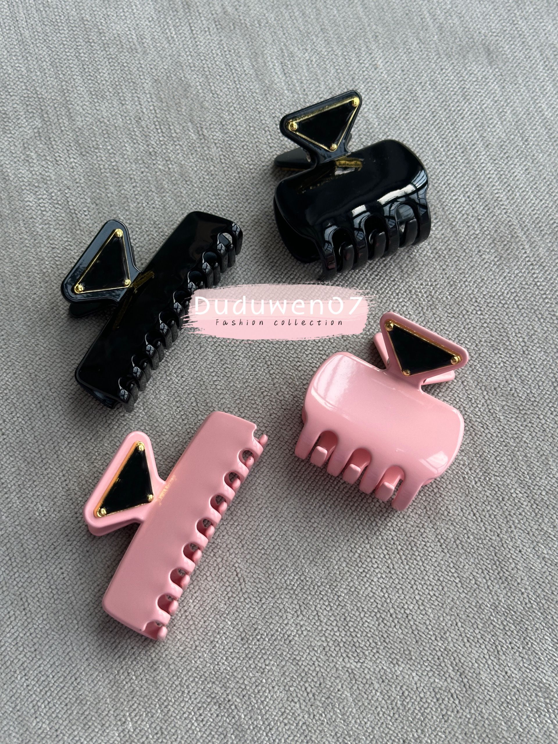 New vintage clamps metal Hair Claws letter P triangle mark Fashion Hairclips classic hair Accessories-image-970205048
