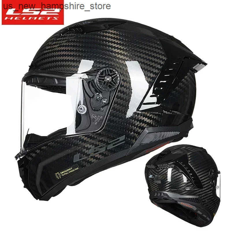 Motorcycle Helmets LS2 FF805 carbon fiber motorcycle helmet full face helmets Racing car cascos para moto ls2 THUNDER double D ring J241127-image-1035119272