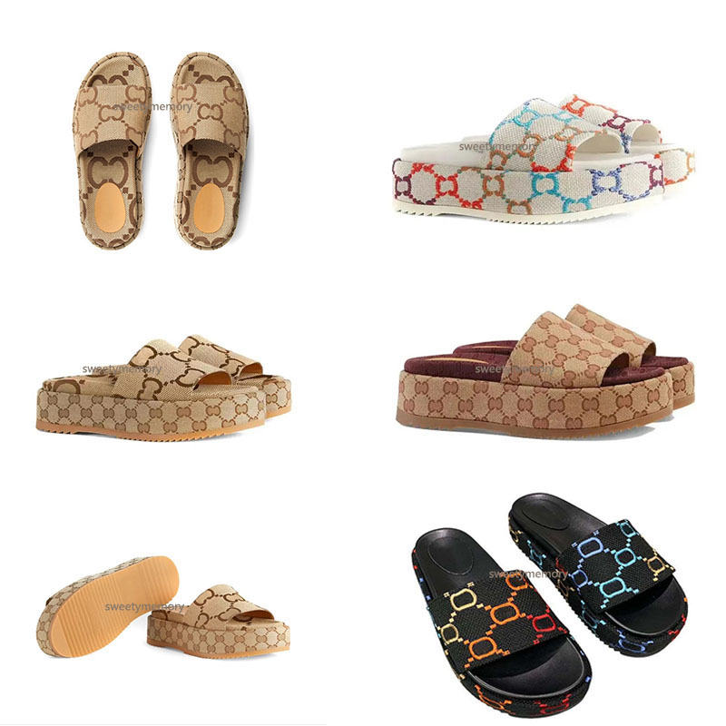 designer Sandals slipper Summer Women luxury designer Sandals canvas Flat Mules Fashionable canvas classic embroidered womens flat sandals sliders Shoes 35-45 