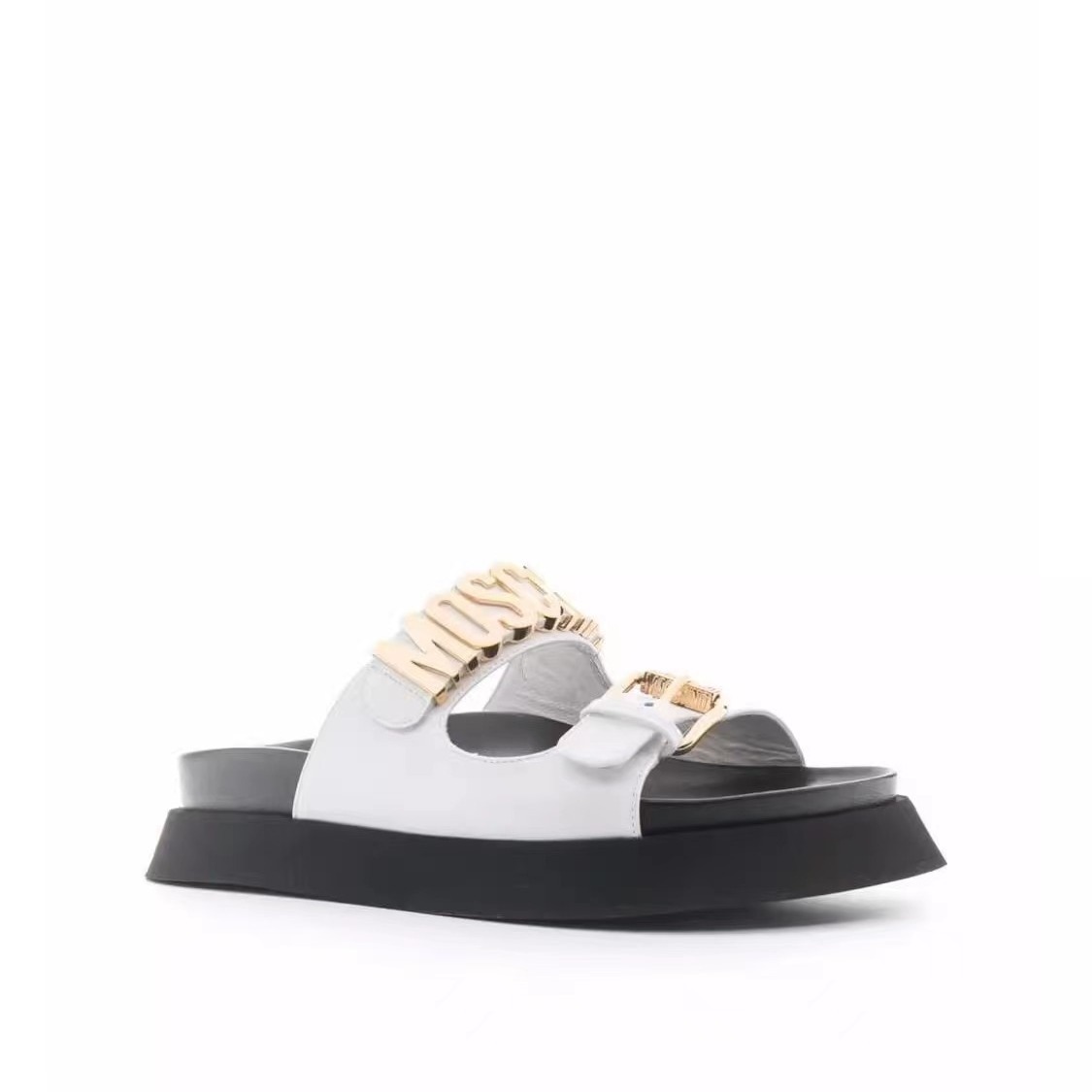 Summer Beach Slippers Fashion Metal Buckle Slipper Designer Shoes-image-970116950
