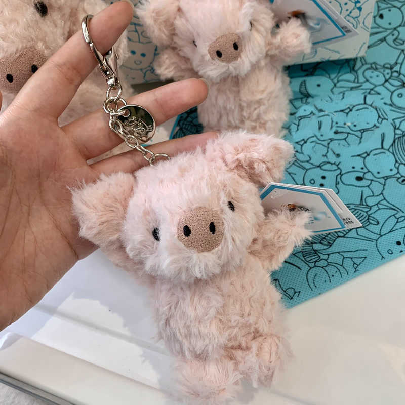 Porte-clés longes Jellycat 2024, nouveau produit, pendentif de sac de cochon, jouet en peluche mignon, cadeau de poupée du Royaume-Uni H241127