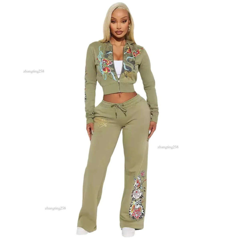 Women's designer clothes women Fashion Casual Sports Y2K New Hoodie and Sporty Letter Printed Long Sleeved Zip Suit Two Pieces Set