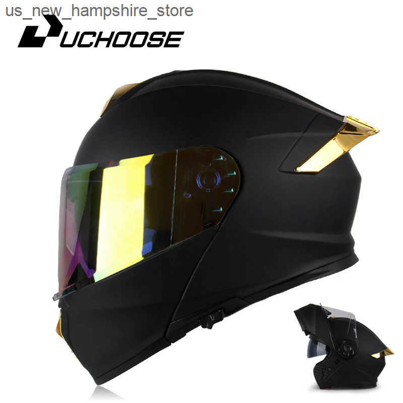 Motorcycle Helmets Double Lens Motorcycle Helmet 3C Certification Cross Section Helmet Safety Modular Flip Helm Unisex Helmet With Visor J241127-image-1035120879