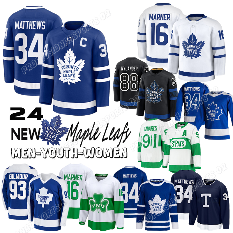 #88 William Nylander jersey #34 Austonn matthewss Jerseys Mitchell Marner Maple Leafs jersey Max Domi Mitch Marner Bobby McMann Oliver Ekman-Lars-image-857200929