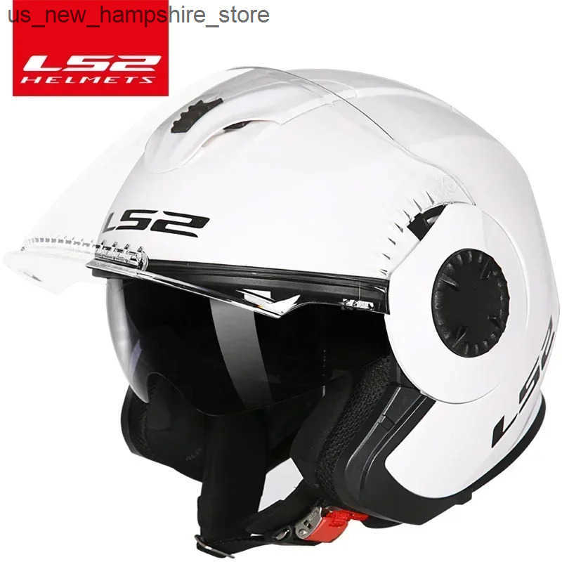 Motorcycle Helmets LS2 Verso vintage Open Face Motorcycle Helmet LS2 of570 old locomotive retro 3/4 scooter helmets J241127-image-1035116196