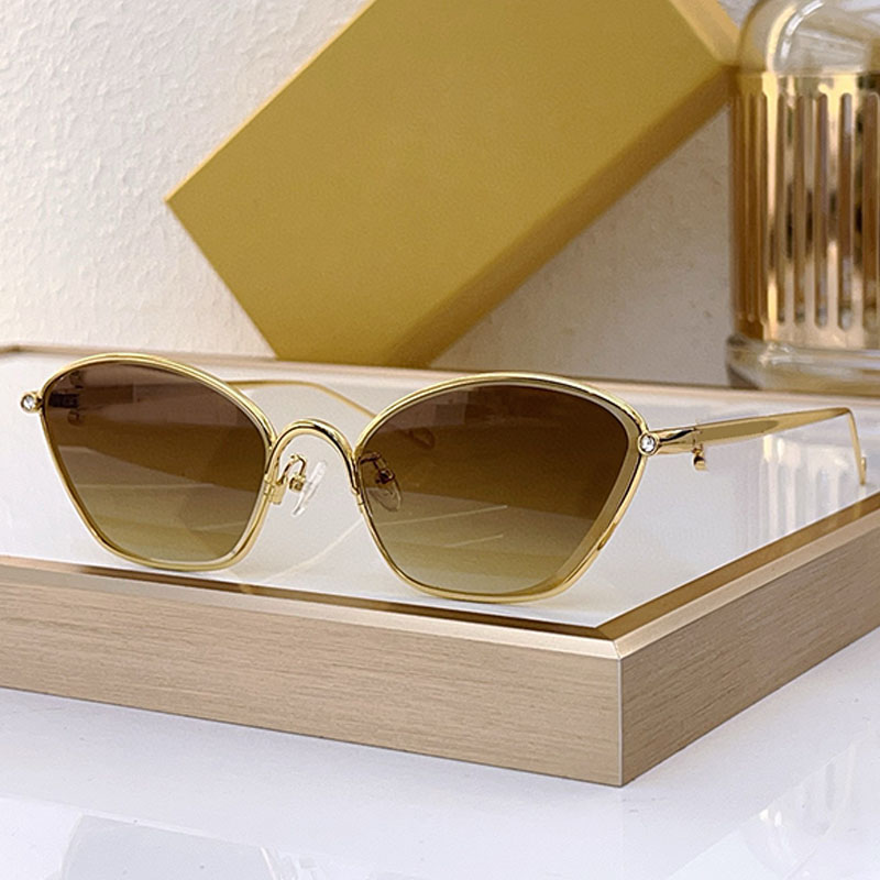 Designer Anagram Hexagonal Sunglasses 40105U Womens Delicate Metal Frame Gradient Glasses Mens Trendy Outdoor Protective Goggles Mirror Leg Curvatur