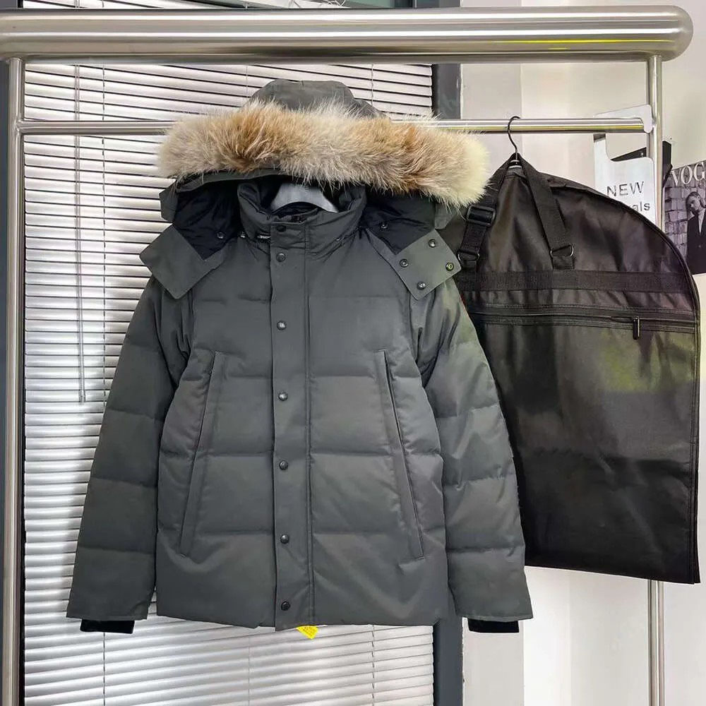 mens Winter Large pockets wyndham puffer jacket Wolf fur collar brand women's outdoor jackets Hooded new designer coat