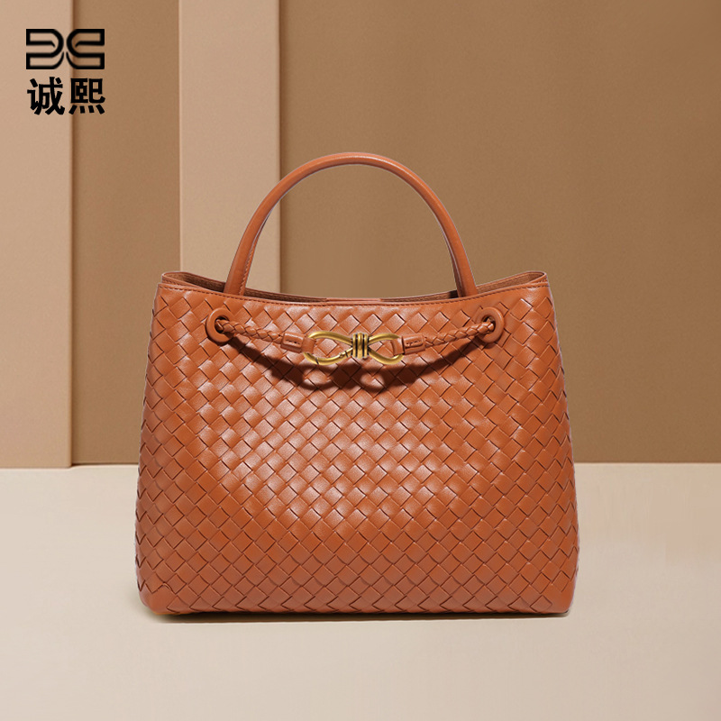 Retro Large Capacity Bag Women&#039;s Handmade Woven Bag Commuting Versatile Handbag Fashion Casual Shoulder Crossbody Bag-image-973792992