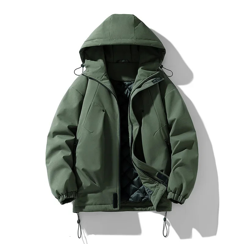 2024 Winter Jacket Mens Casual Waterproof Thickened Hooded Parka Coat Couples Outdoor Snow Clothes Warm Windproof Padded 241121Z
