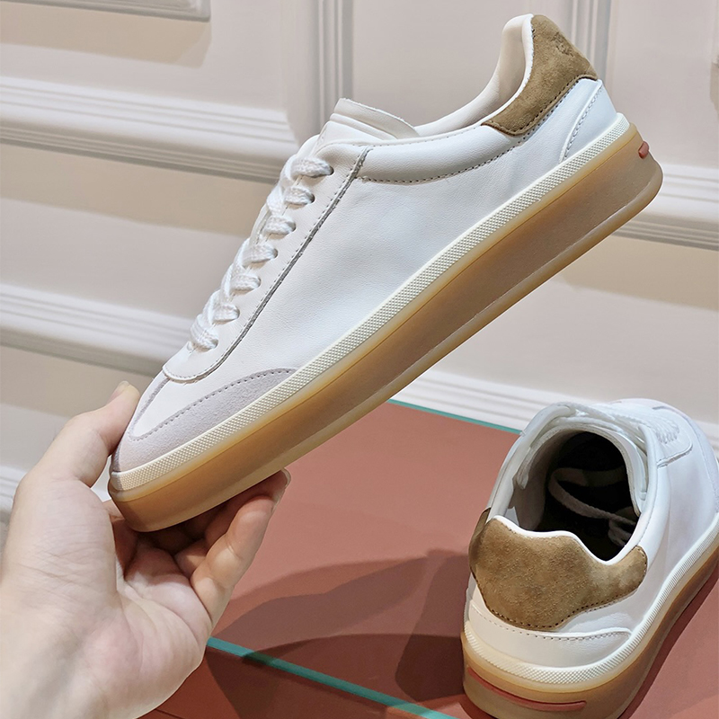 24ss Designer Mens And Womens Low Top Piana Tennis Shoes Casual German Training Sneakers Cow Leather Deer Leather Upper Rubber Sole Outdoor Couple S