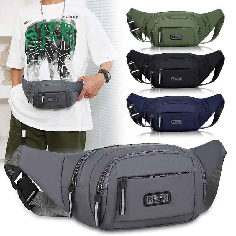 Men Canvas Fit Waistpack Mobile Fanny Waist Packs Mens Sports Outdoor Leisure Running Anti Theft Ultra Thin Invisible Bag 241115Z
