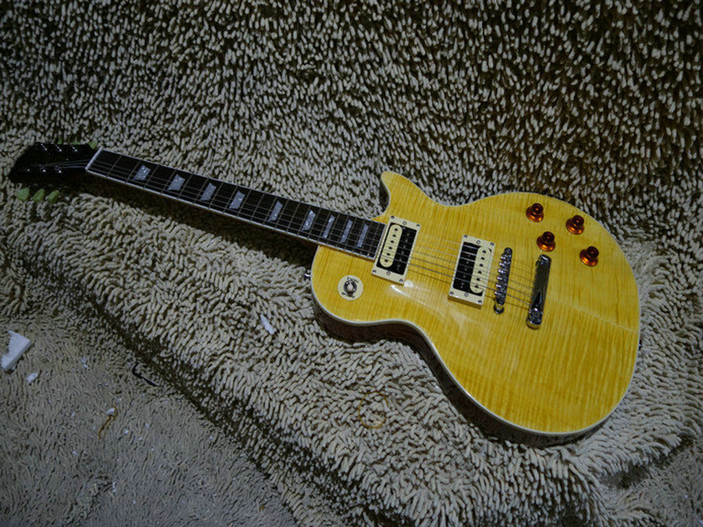 Nouvelle guitare électrique jaune personnalisée livraison gratuite en Chine