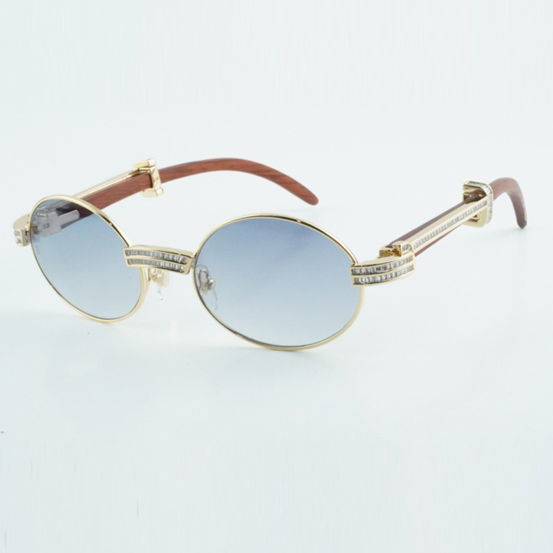 Designer 7550178 Square Diamond Full Frame Sunglasses Natural original wood Legs 55-22-135 mm Men's and Women's Style Sunglasses