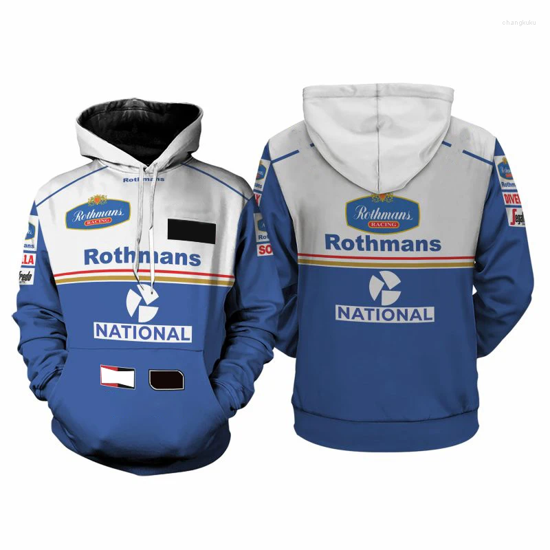 Sweats à capuche pour hommes Sweatshirts Hommes 2024 et automne Sweat à capuche Brésil Ayrton Senna Racing Suit Grand Vintage Pull à capuche à fe