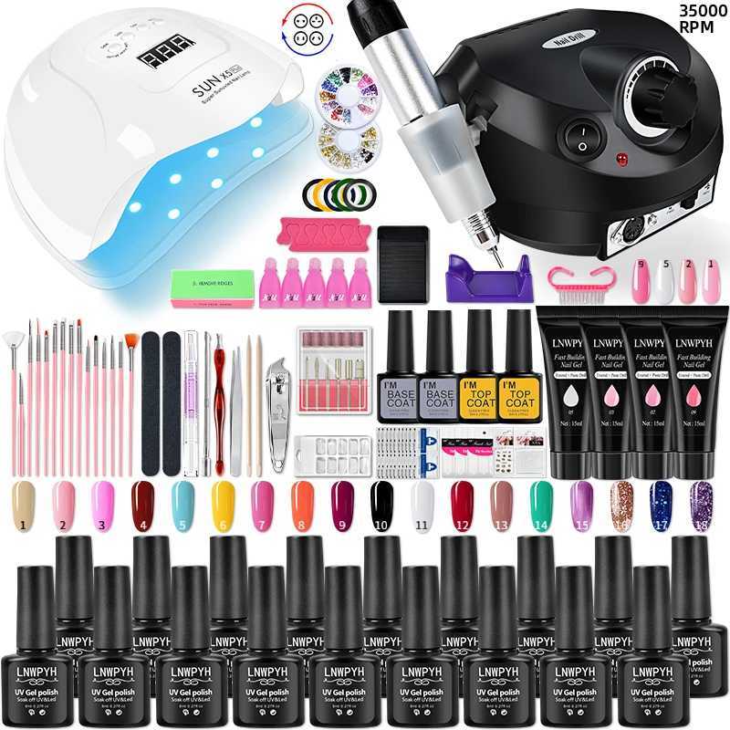 Nail set equipped with 54W/36W UV lamp dryer and drill for ergonomic glue polishing nail art tool kit W241128-image-1057368994